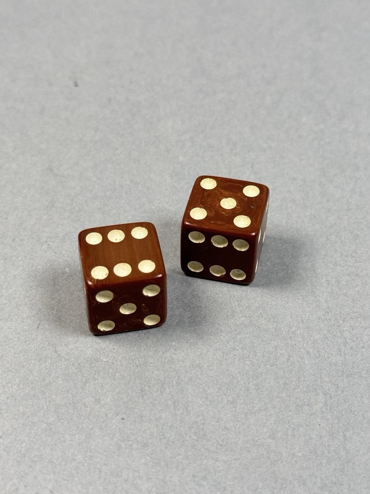 Pair of Root Beer Catalin Bakelite Dice
