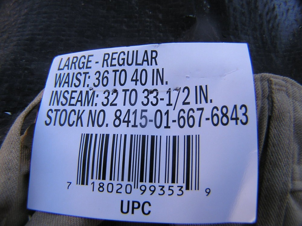 Propper Large-Regular 10 ea US Navy Fire Resistant Flight Deck Trouser Khaki New