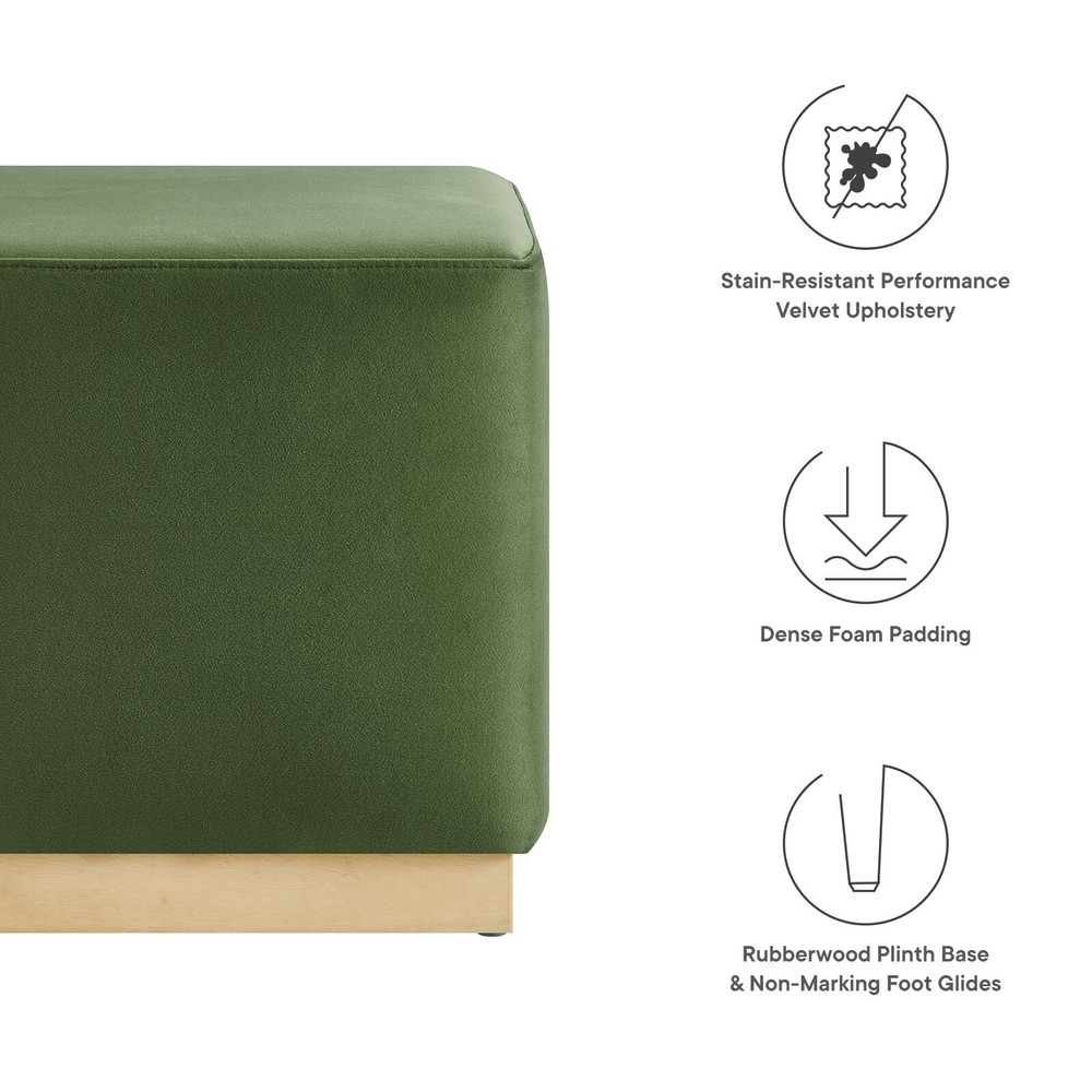 Modway 17" Square Performance Velvet Upholstered Ottoman