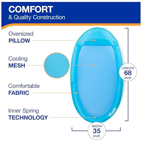 SWIMWAYS SPRING FLOAT PREMIUN BLUE LOUNGE CHAIR - BLUE
