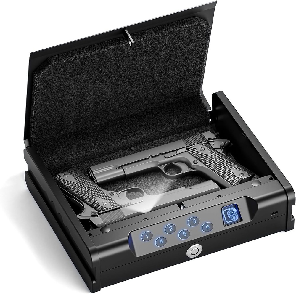 Biometric Handgun Safe – Fireproof Compact Gun Storage with Quick Access