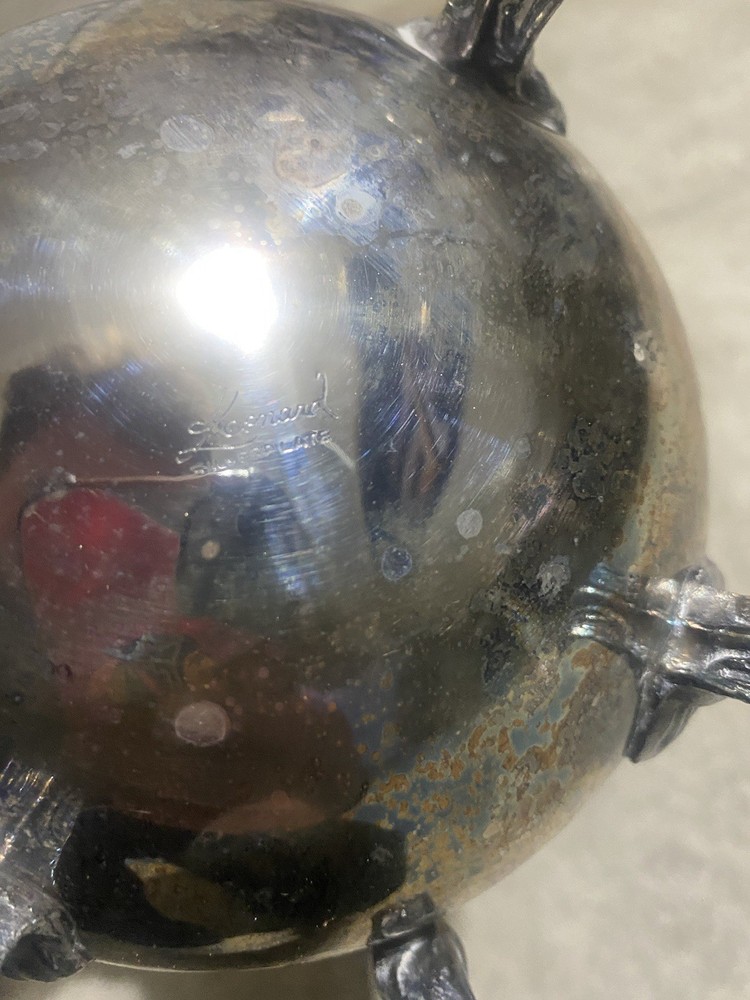 Leonard Silverplate Footed Water Pitcher With Ice Lip 8.5”