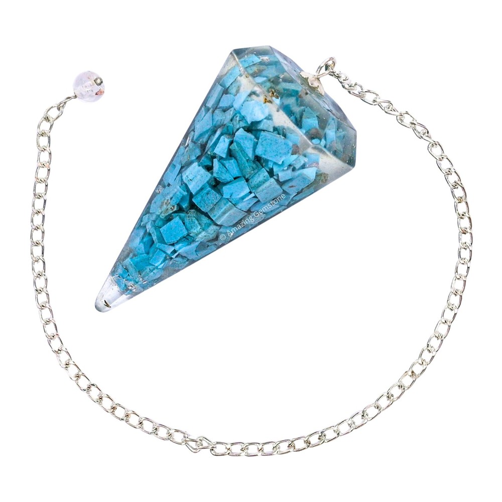 Turquoise Orgone Crystal Pendulums