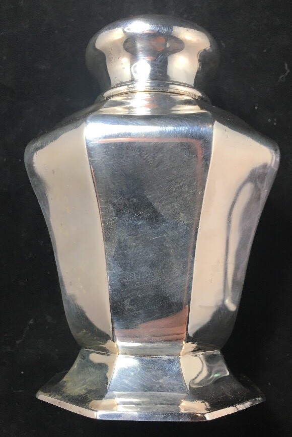 Sterling Silver Tea Caddy Octagonal Form Reed & Barton