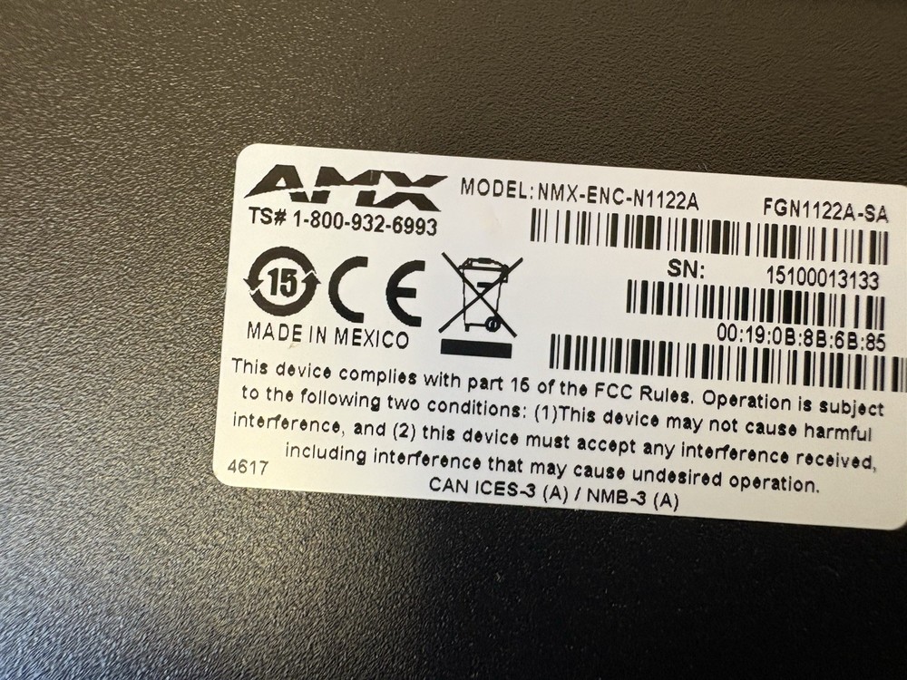 AMX NMX-ENC-N1122A Series Streaming Video Encoder