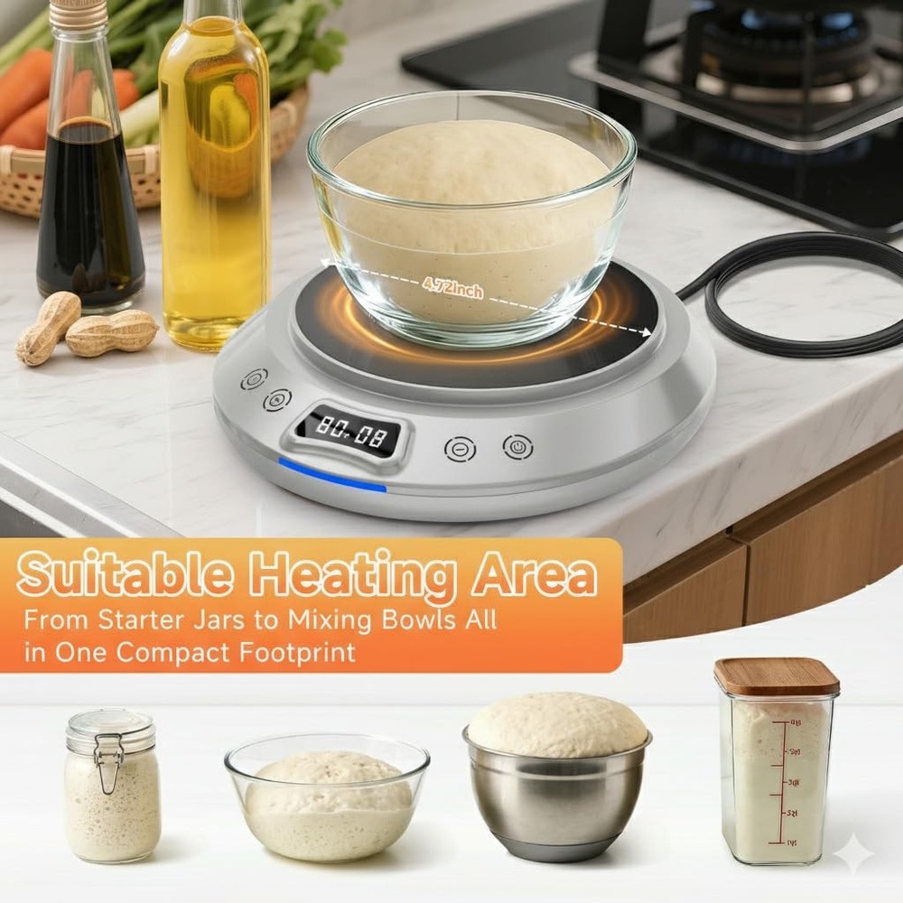 Sourdough Starter Warmer，2026 Upgrade Heating Plate, Bread Maker Machine Help...