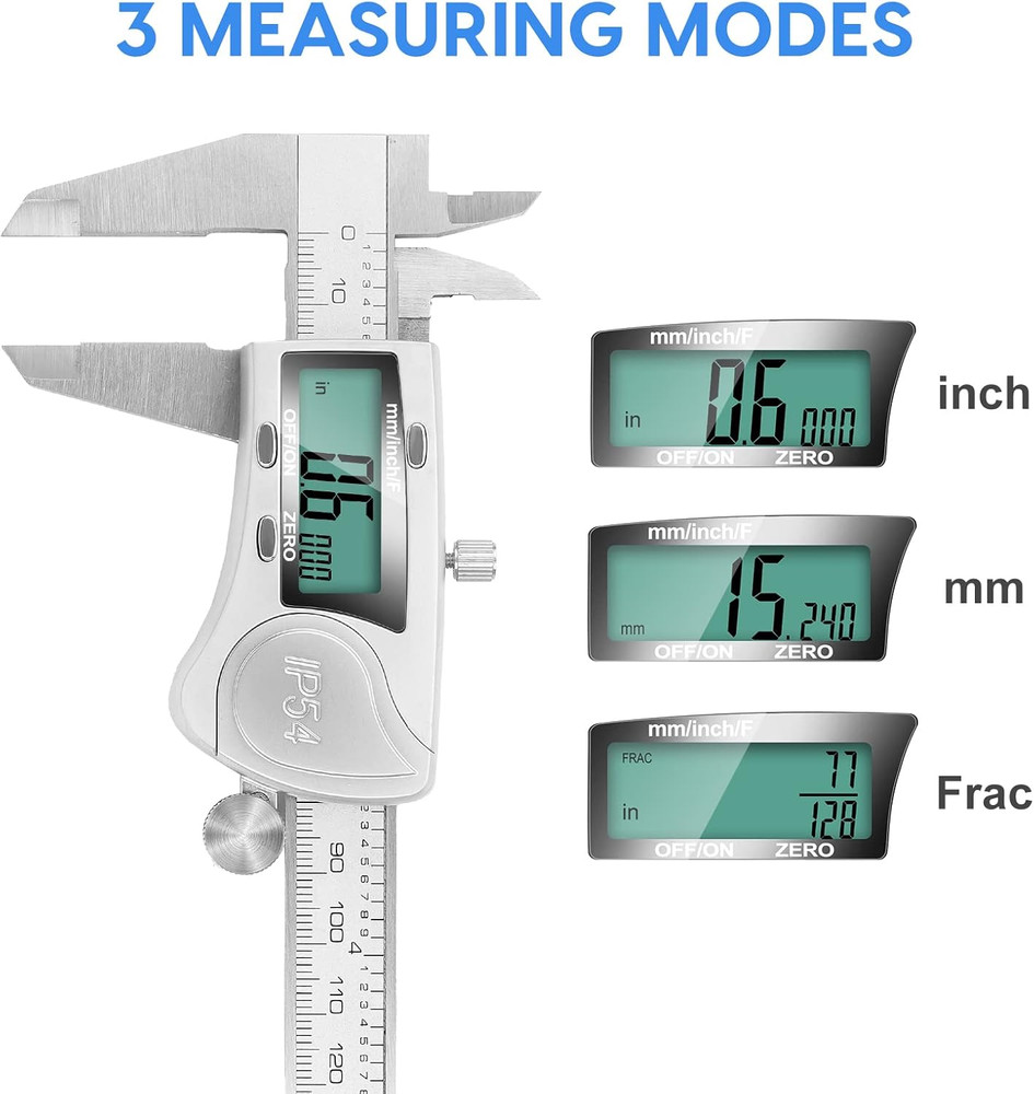 Digital Caliper Measuring Tool, IP54 Waterproof Electronic Micrometer Caliper, S