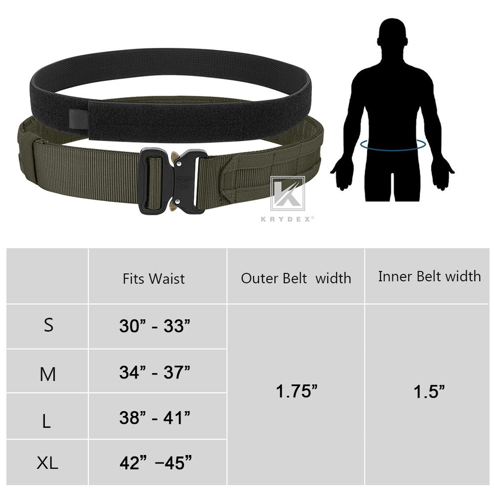 KRYDEX Tactical Belt 1.75 inch Heavy Duty Belt Rigger Belt Quick Release Nylon