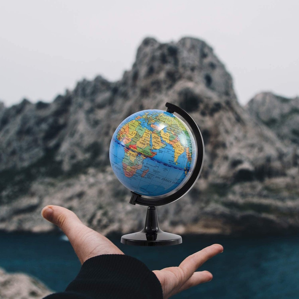 WORLD GLOBE EARTH Map Rotating Geography Ocean Classroom Learning Desktop