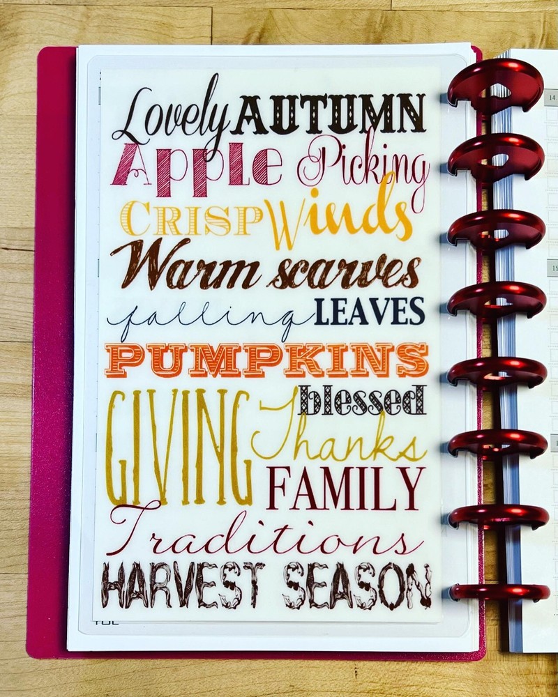 Fall Subway Art DASHBOARD 4 use w/ TUL/Arc (8 disc) Planner