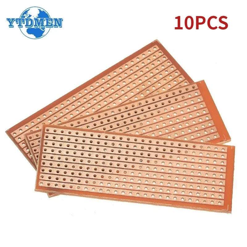 10/20PC Single Side PCB Board Kit Prototyping Circuit Board Breadboard 2.5*6.4CM