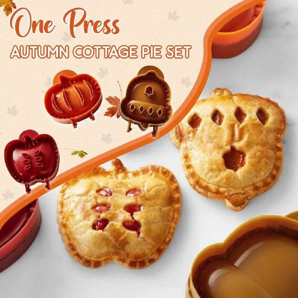 4-3pcs Dough Presser Hand Pie Maker Pumpkin Shaped Fall Mini Pie Press