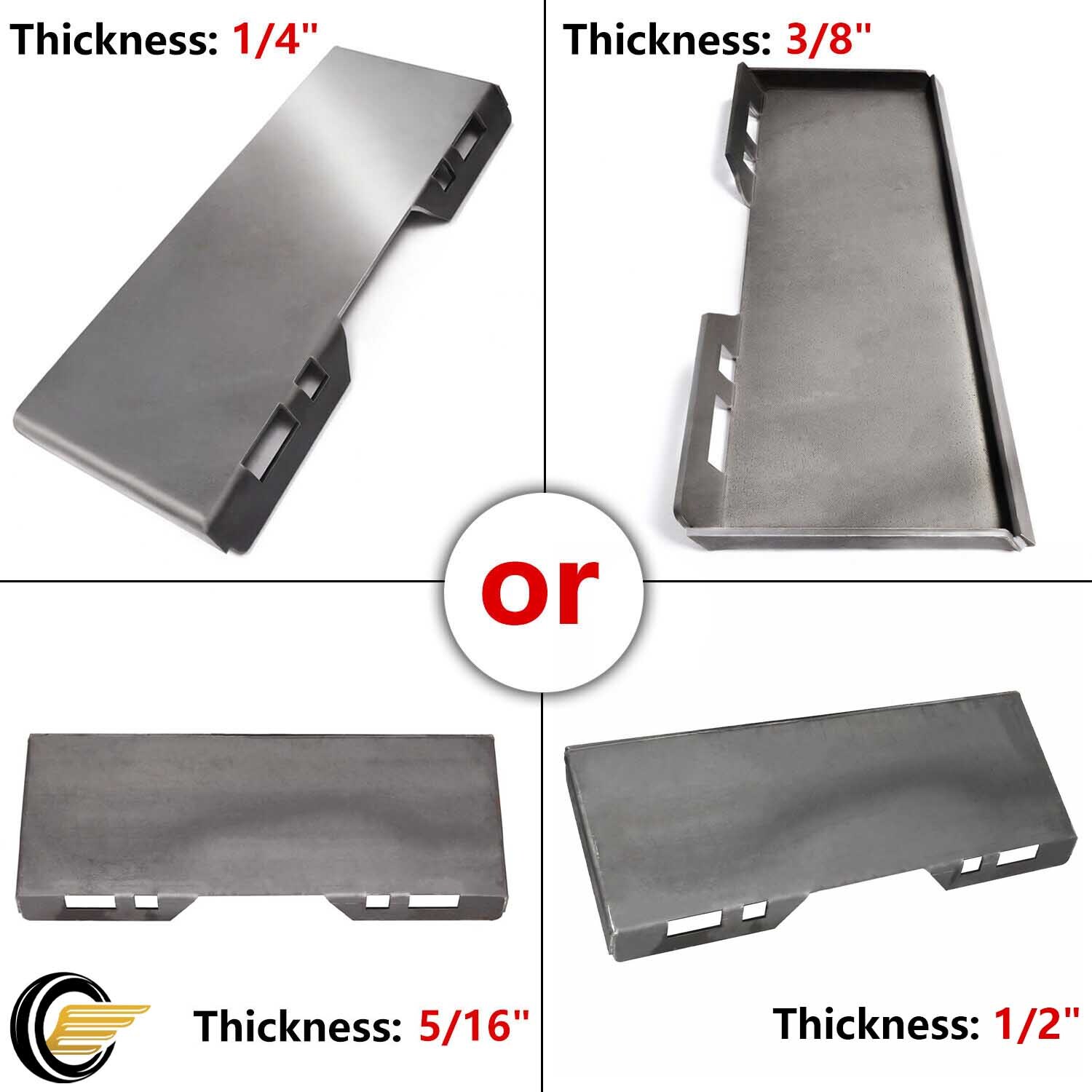 1/4" 5/16" 3/8" 1/2"Skid Steer Mount Plate Adapter Loader Quick Tach Attachment