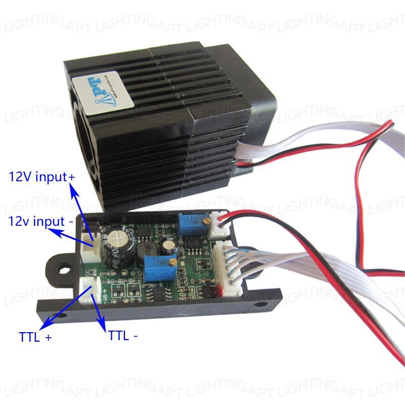 Focusable 12V 200mW 532nm green laser module TTL continuous work Steady working