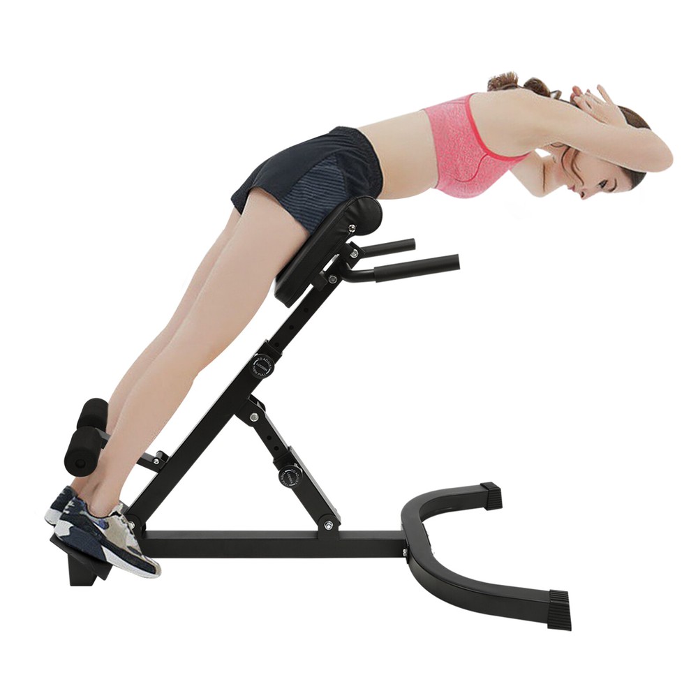 Roman Chair Back Extension Machine, Adjustable Hyperextension Bench - Hamstring