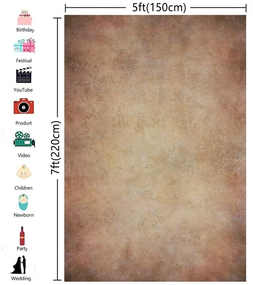 5x7ft Brown Rust Abstract Photography Backdrops Mottled Background