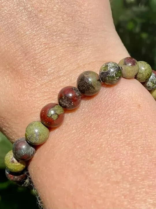 8mm Dragon Blood Stone Beads Stretch Bracelet for Women Men