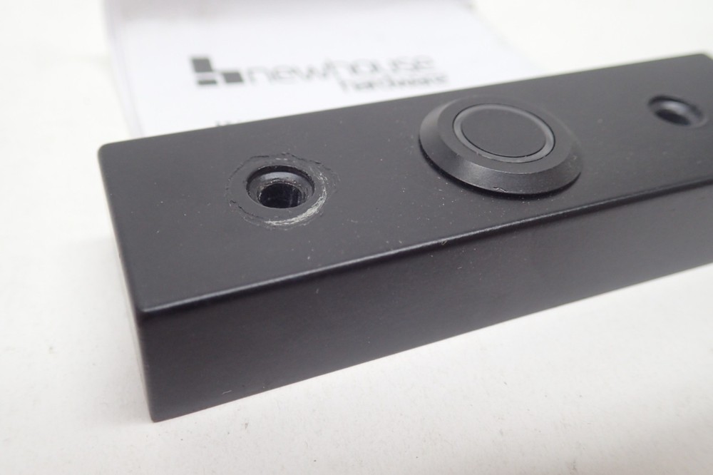 Newhouse Hardware Rectangular Lighted Wired Metal Doorbell Button in Black BT6BL