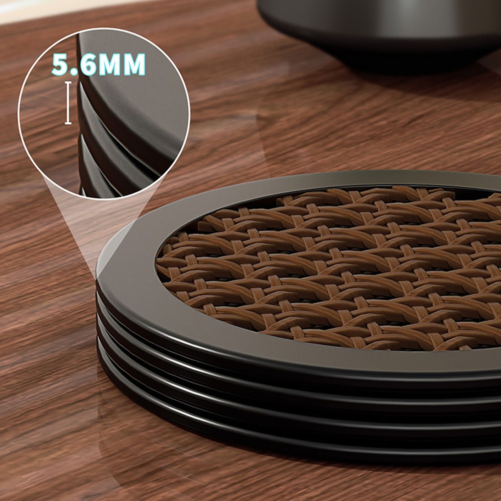 1-4PCS Elegant Silicone Coasters Set Heatproof Table Mat For Dining Room Kitchen