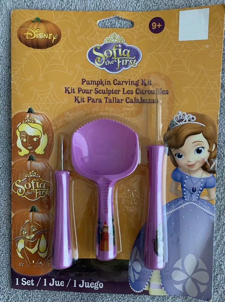 Sofia the First Pumpkin Carving Kit Instruction Book For 7 Designs 3 Tools New