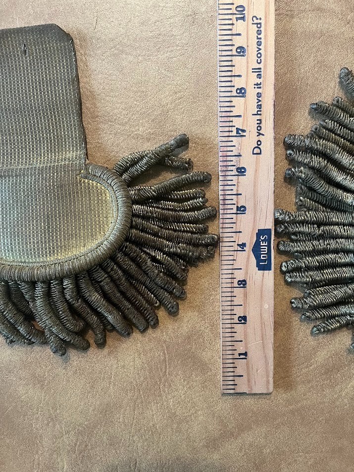 Epaulets US Army NY Buttons Likely Pre-1872 & Civil War for Major Fine Condition