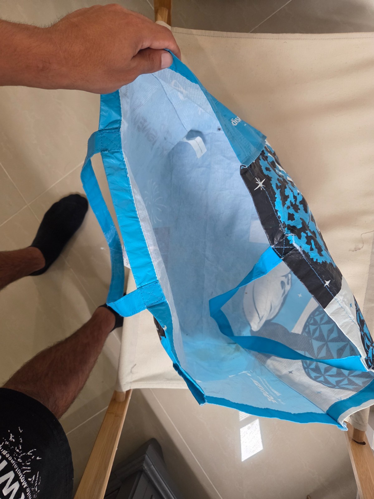 Walt Disney World Shopping Tote Bag Parks Blue Graphic Reusable Eco Friendly Bag