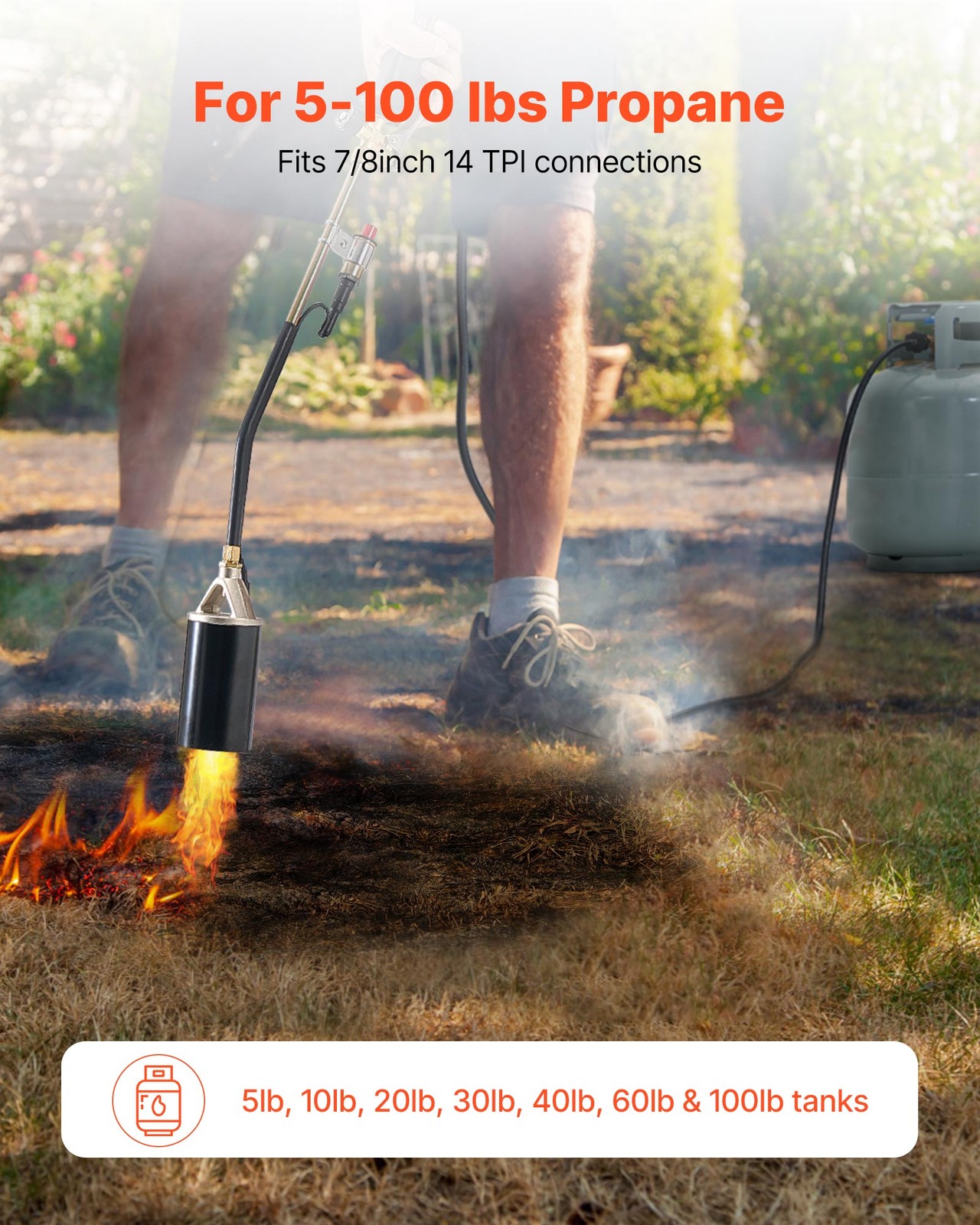 VEVOR Propane Weed Torch Burner Ice Snow Melter 1800000 BTU 10ft Hose Blow Torch