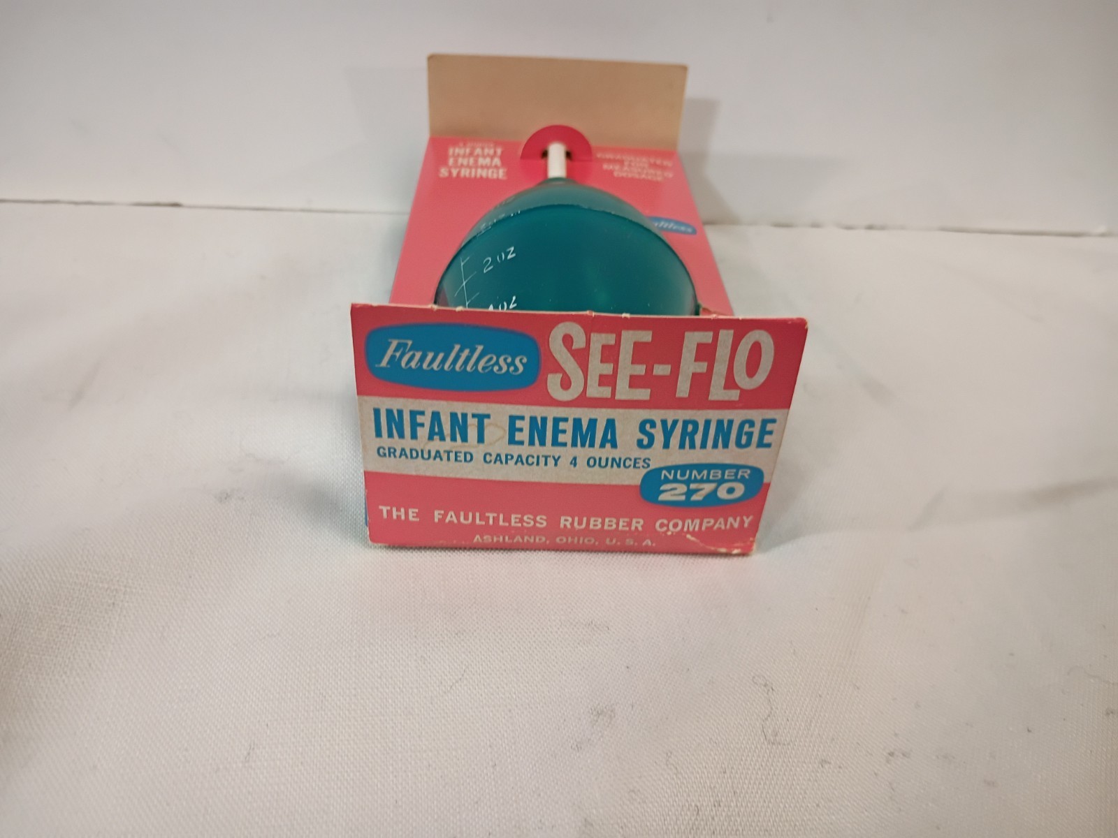Vintage See-Flo Infant Enema Syringe made by Faultless Rubber Co.