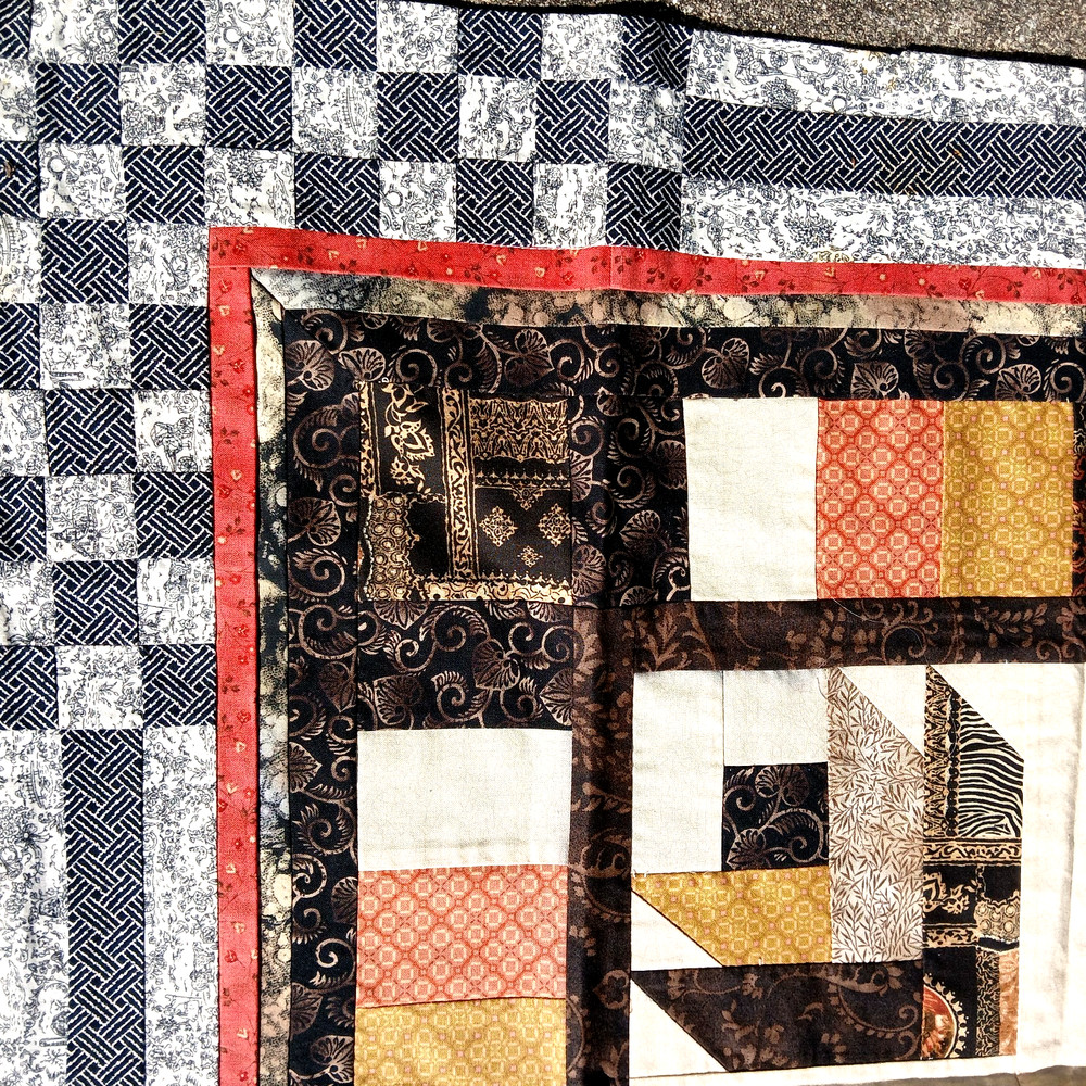 Gentlemans Patchwork Throw / Wall Quilt 200 Individual pcs 31” X 31” Mod Design