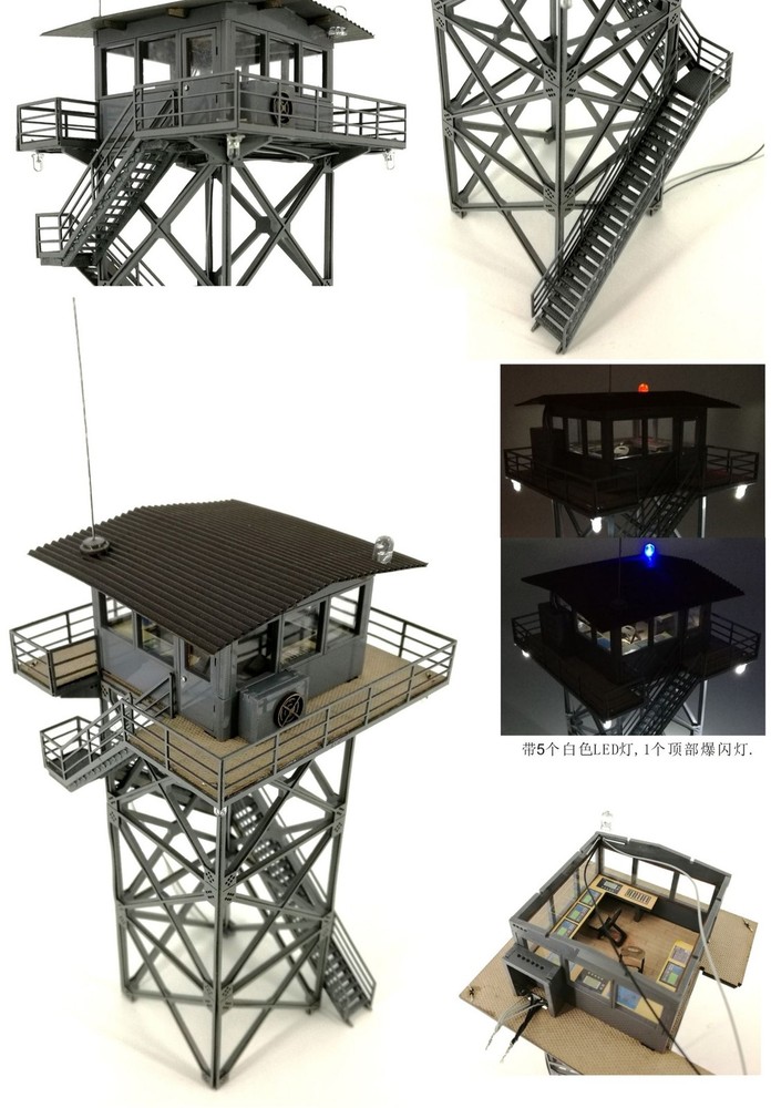 1/87 Scale HO Ratio Train railway Control tower Assemble model Not Colored