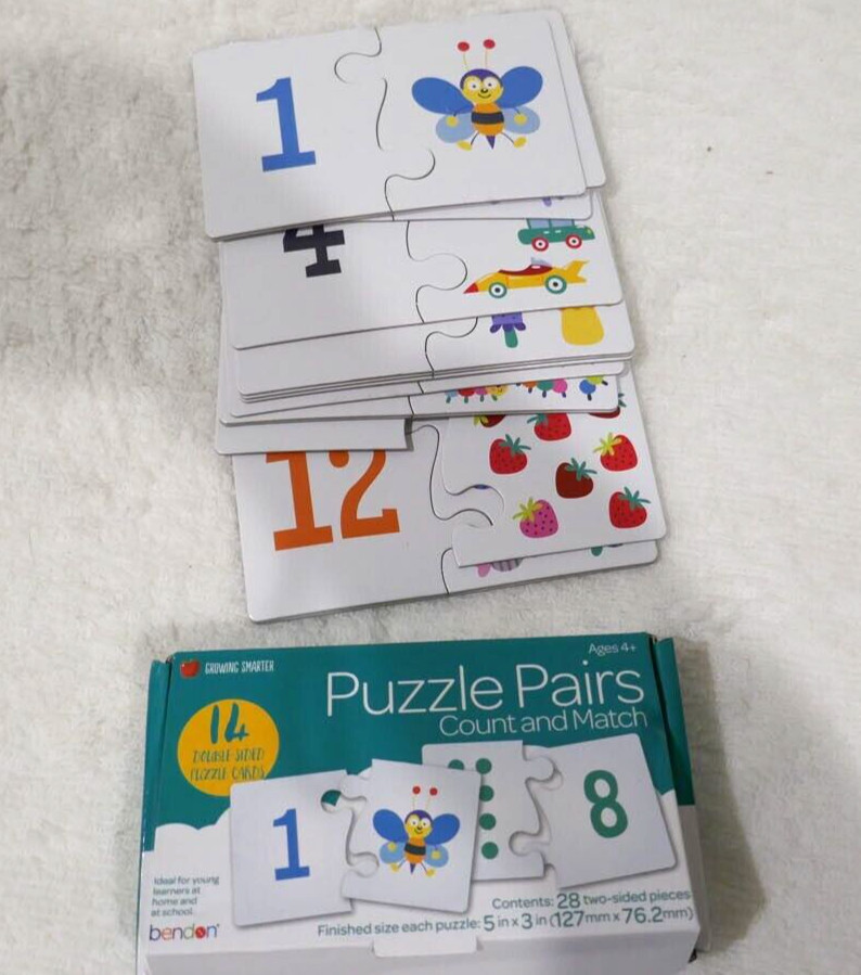 Bendon Let's Grow Smart Educational Flash Card Sets Puzzle Pairs