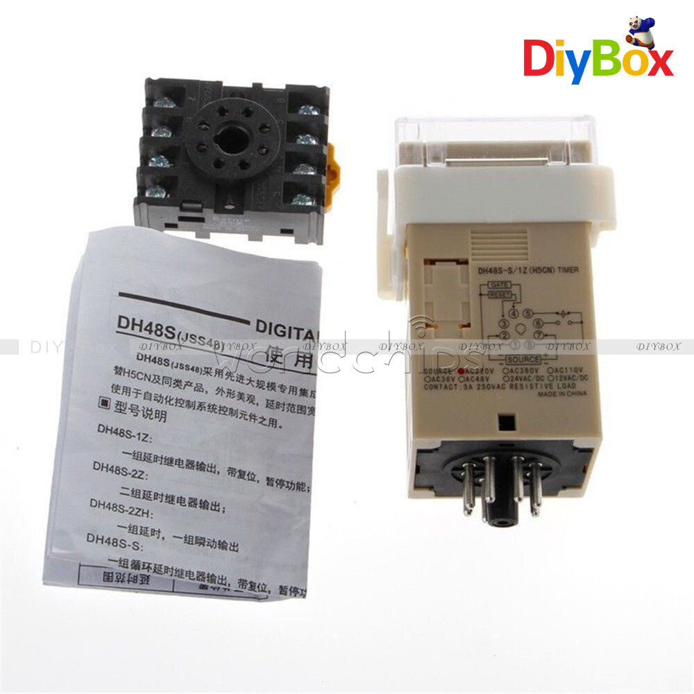 DH48S-S Digital AC 220V Programmable Time Delay Relay with Socket Base