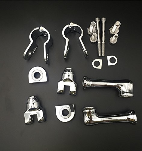 XKMT-Chrome Long Angled Adjustable Highway Peg Mounting Kit Compatible With