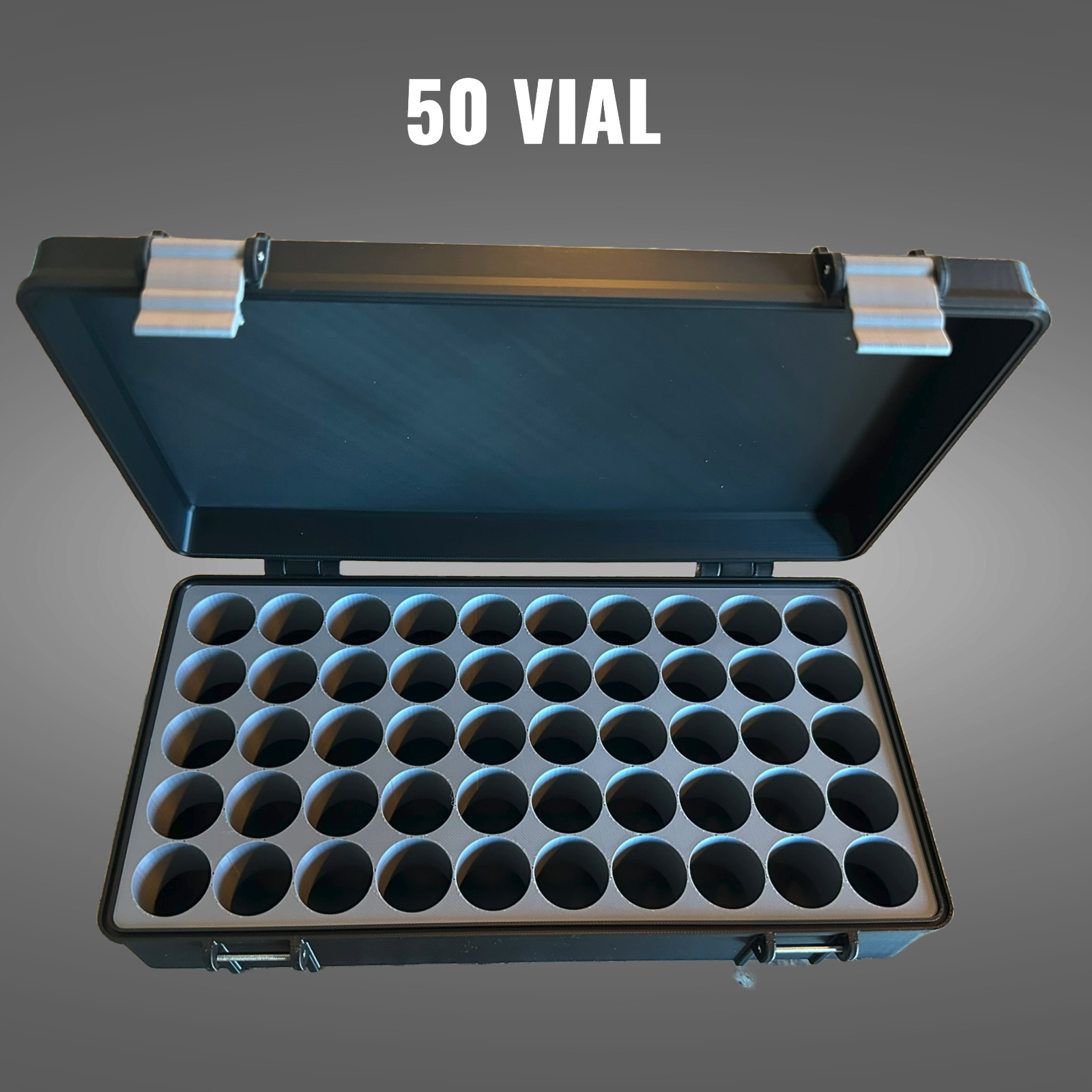 10ml Vial Storage Case – TRT & HRT Organizer | 6–50 Slot | Fits 55mm x 24mm