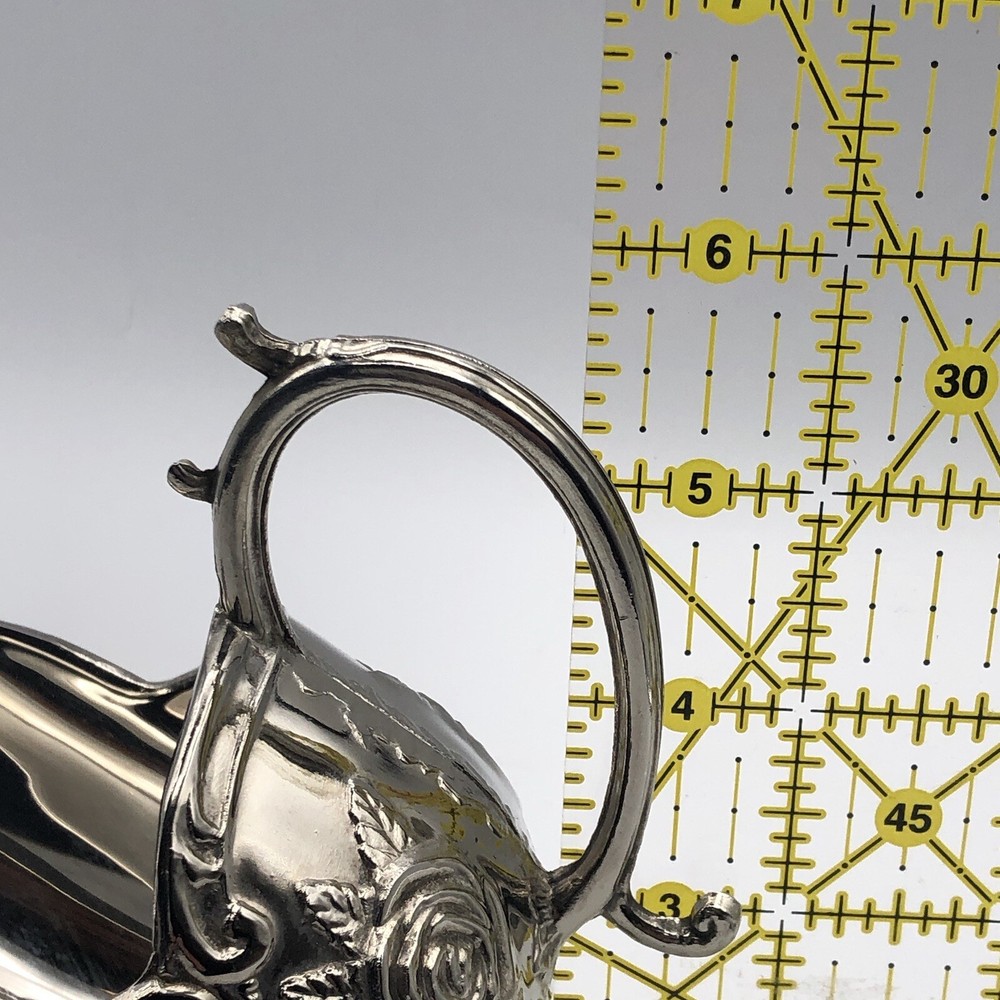 Silverplate Embossed Sugar Scuttle Vintage Rose Design