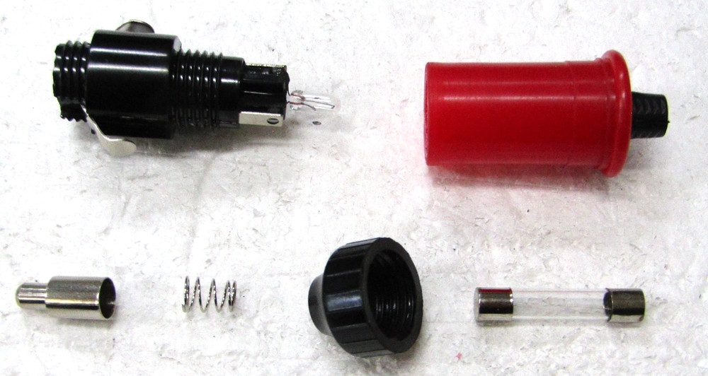 Cigarette Lighter Plug Replacement 2A Fuse Rubber Boot Red Lighter Back Bakelite