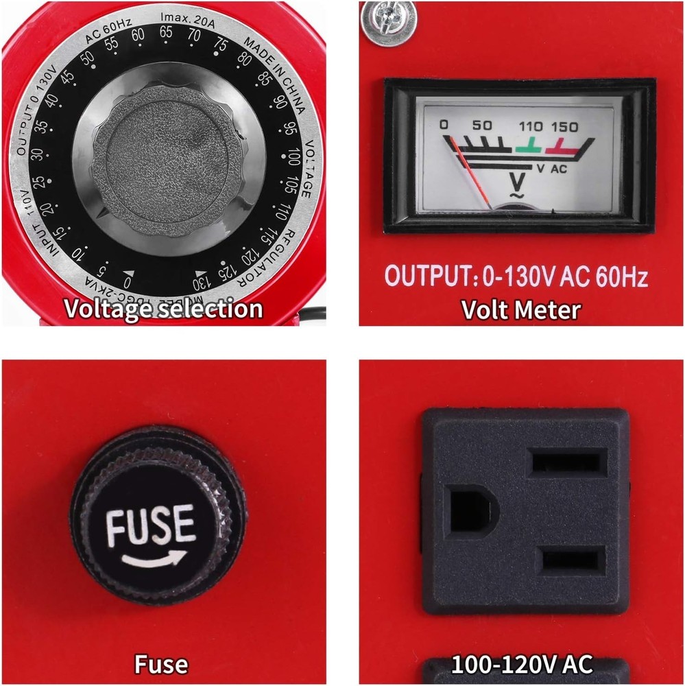 20Amp Variable Transformer Auto AC Voltage Regulator Power Supply, 2000VA Max...