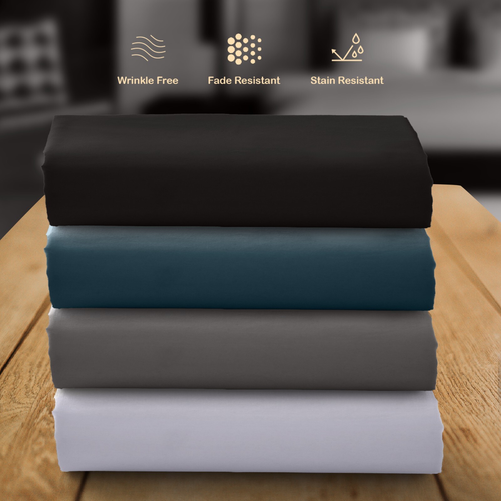 14'' Deep Pocket Fitted Sheets 1800 Count Bed Sheets Brushed Fabric Fitted Sheet