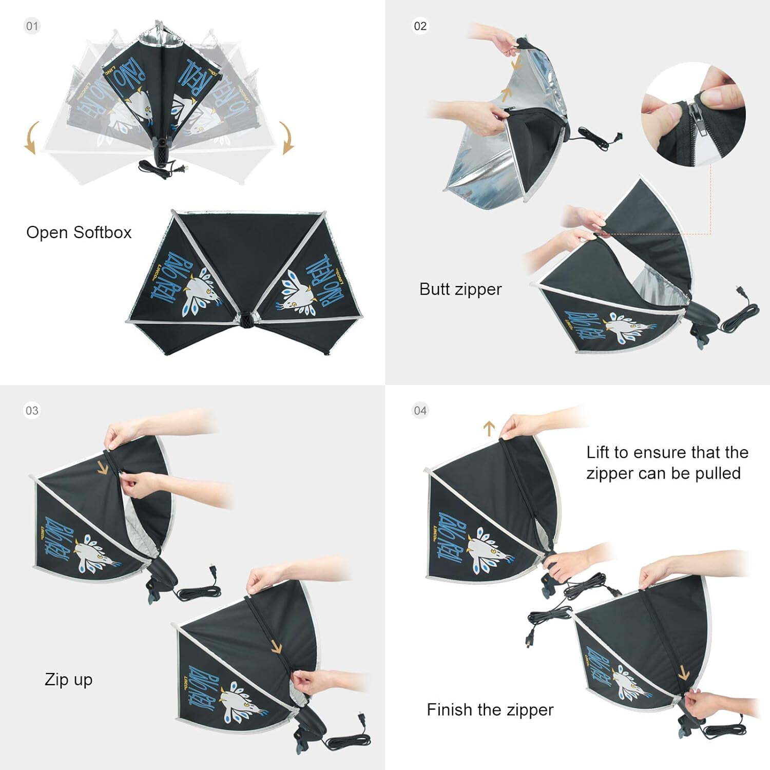 LINCO 2 Softbox Light Kit Photo Studio Photography Continuous Lighting Stand Set