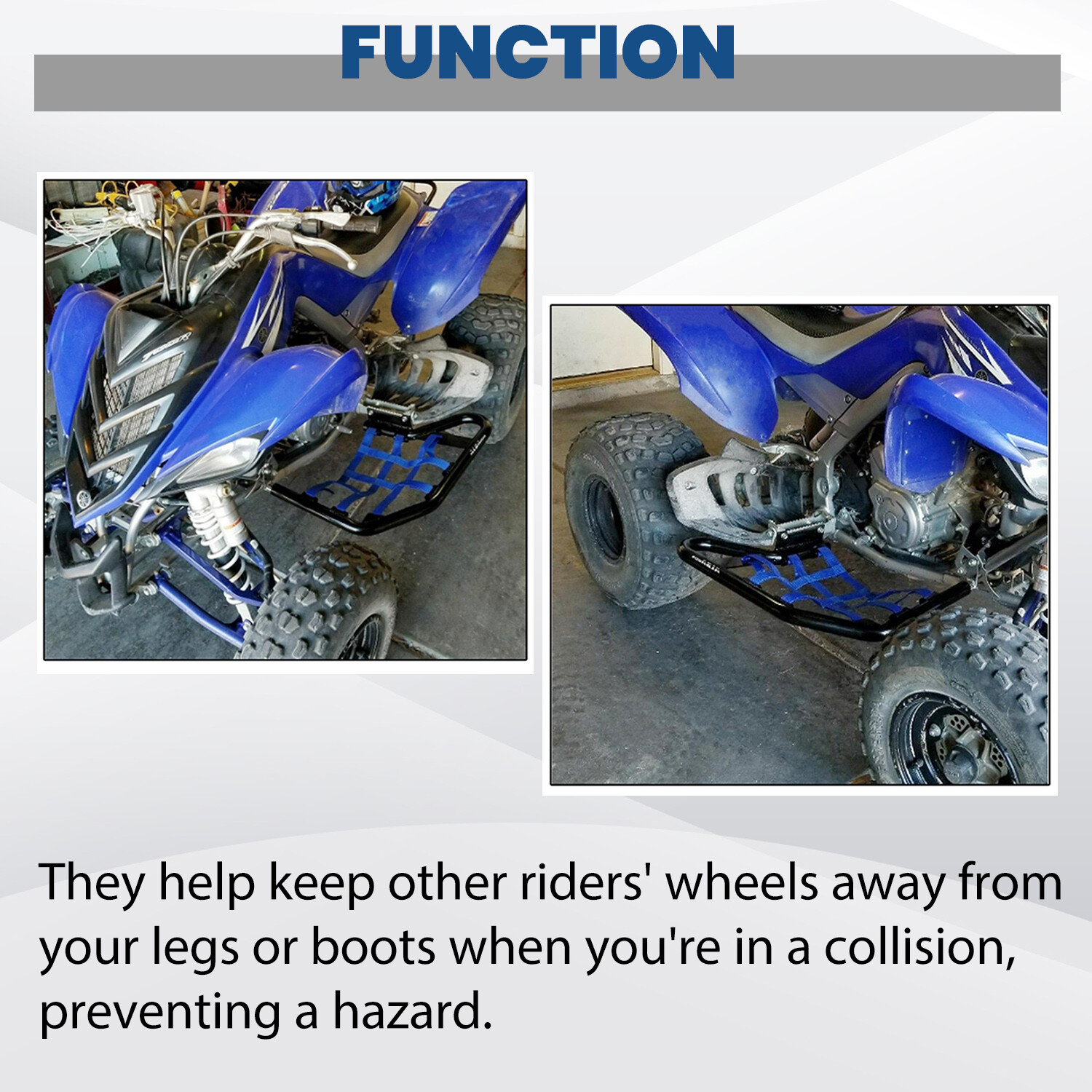 Blue Aluminium Side Step Nerf Bars Foot Peg For Yamaha Raptor 700 YFM 700 YFM700