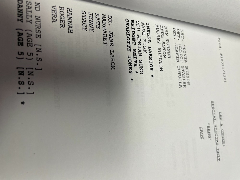Original script from Law and Order TV shiow
