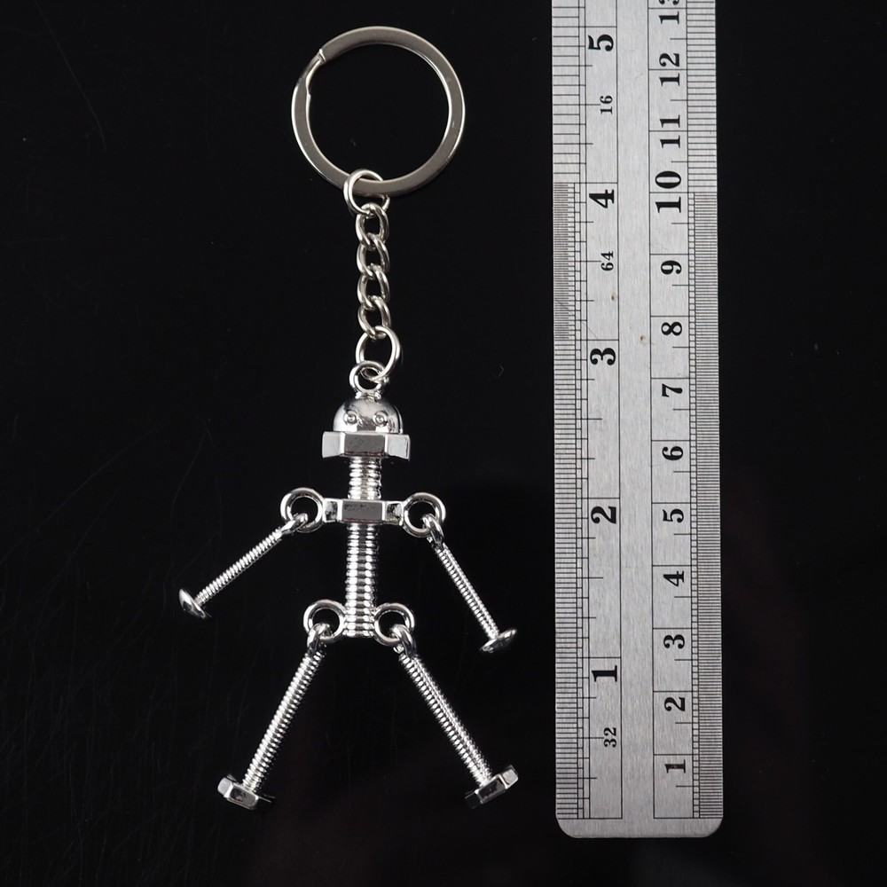 Nut & Bolt Robot Stick Man Keychain