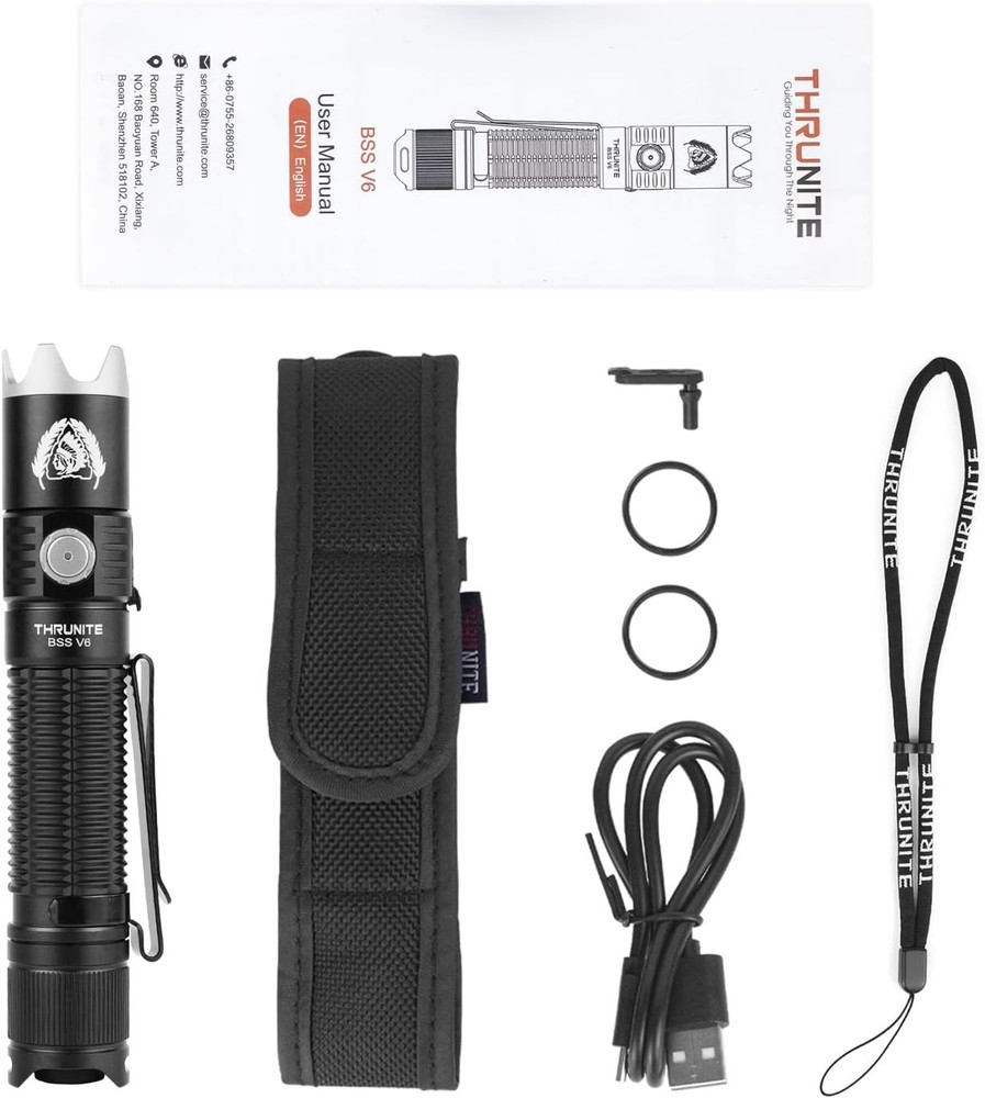 ThruNite BSS V6 Black Scout Survival Customized Edition EDC Flashlight, USB-C...
