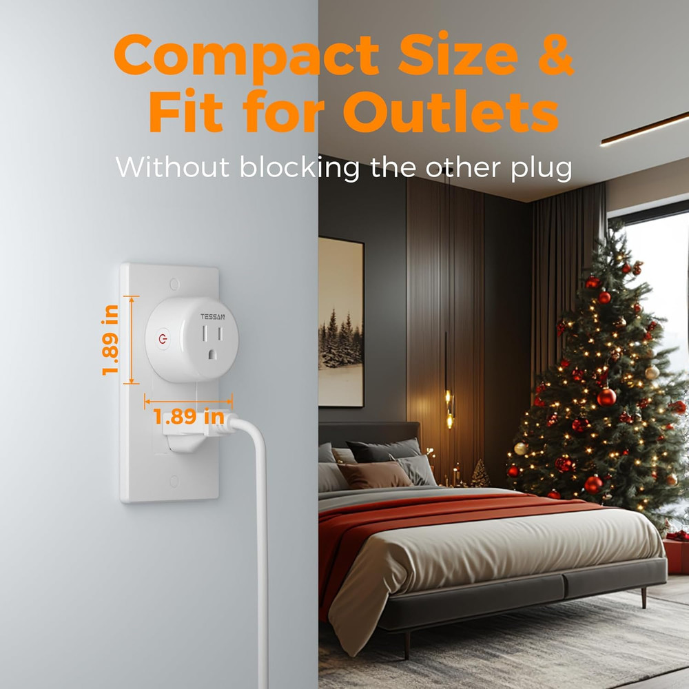 Smart Plug, TESSAN Wifi Timer Outlet Compatible with Alexa and Google Assistant