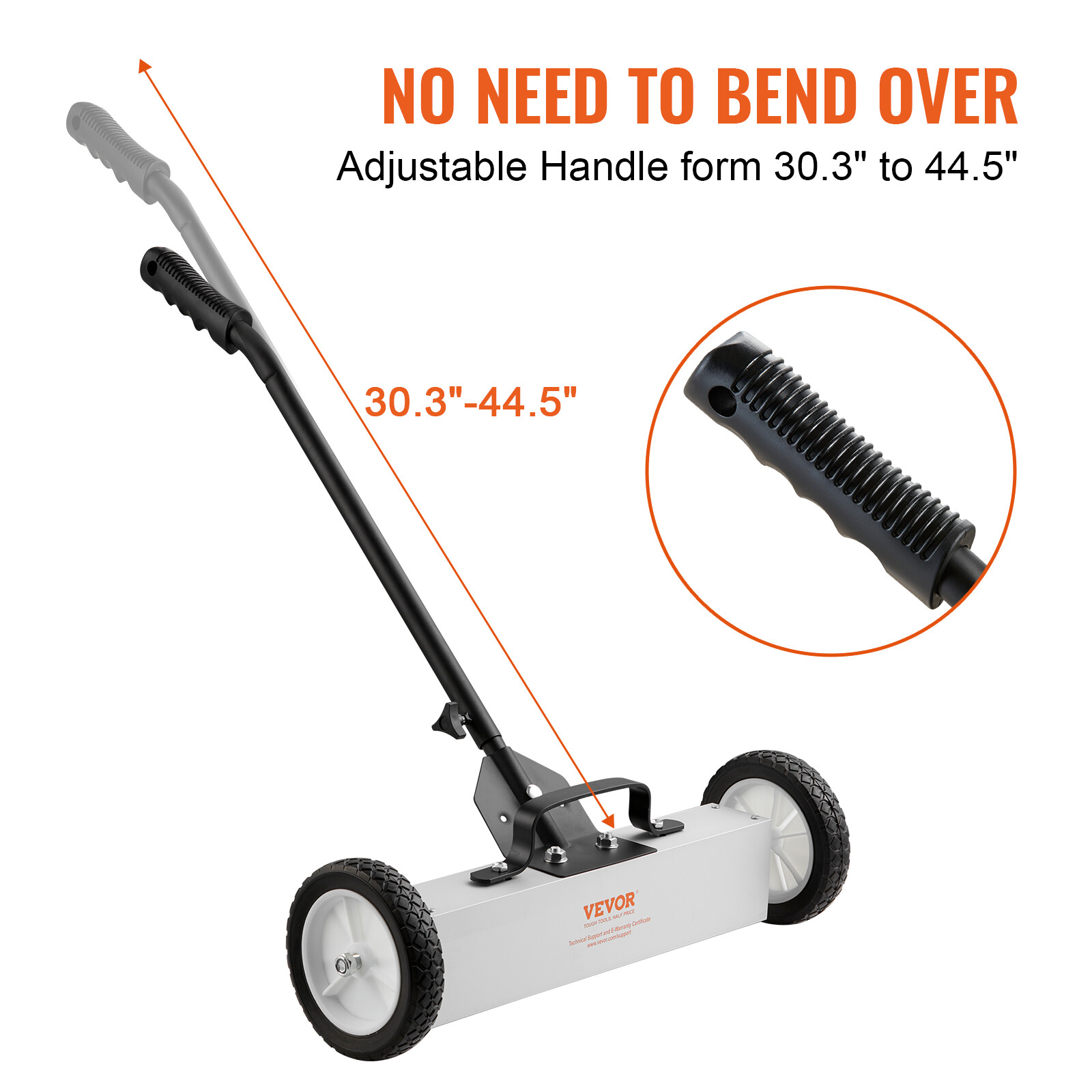 18" Magnetic Sweeper with Wheels 45lbs Rolling Sweeper Lawn Yard Grass