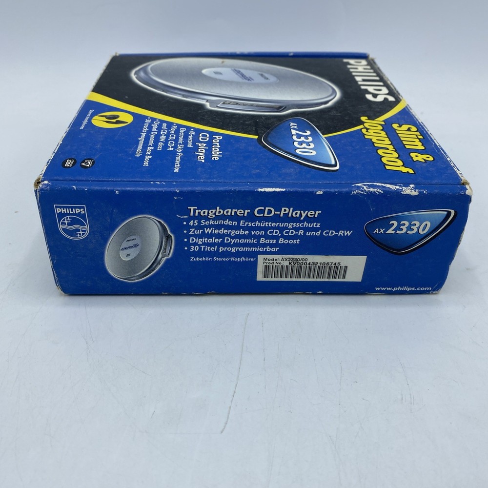 Philips AX2330 Jog Proof Portable CD Player With Box