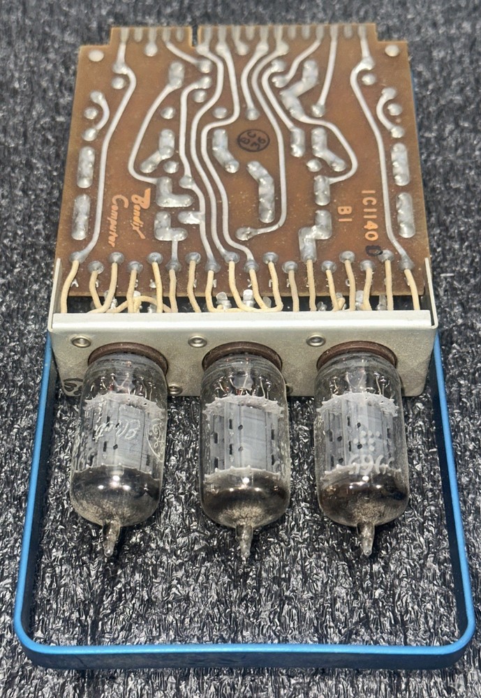 Bendix G-15 Computer "BI” Buffer Inverter Blue Handle Board w/ Three 5965 Tubes