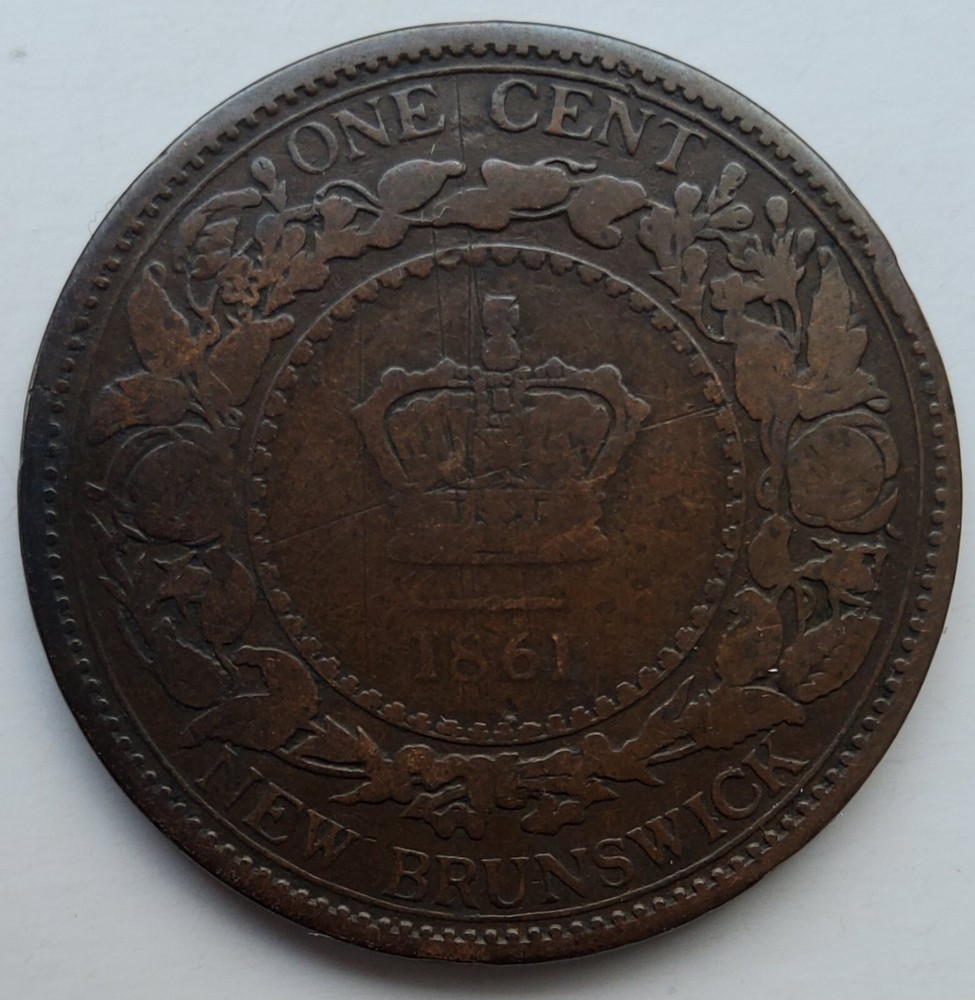 •1861•CANADA•NEW BRUNSWICK•ONE CENT•