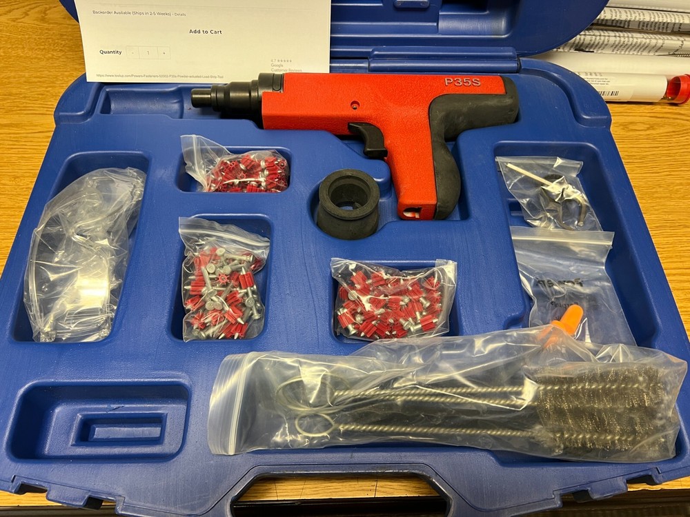 Powers Fasteners P3500 Powder Driven Tool w/ case-Powder Actuated Fastener
