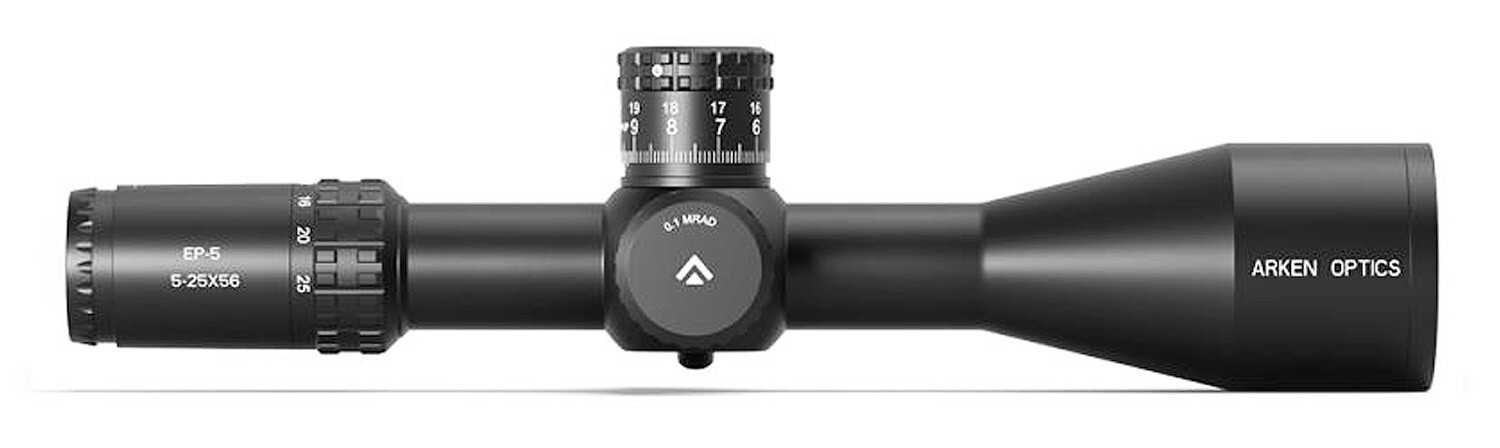 Arken Optics EP5 5-25X56 FFP MIL VPR Illuminated Reticle with Zero Stop - 34mm T